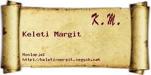 Keleti Margit névjegykártya
